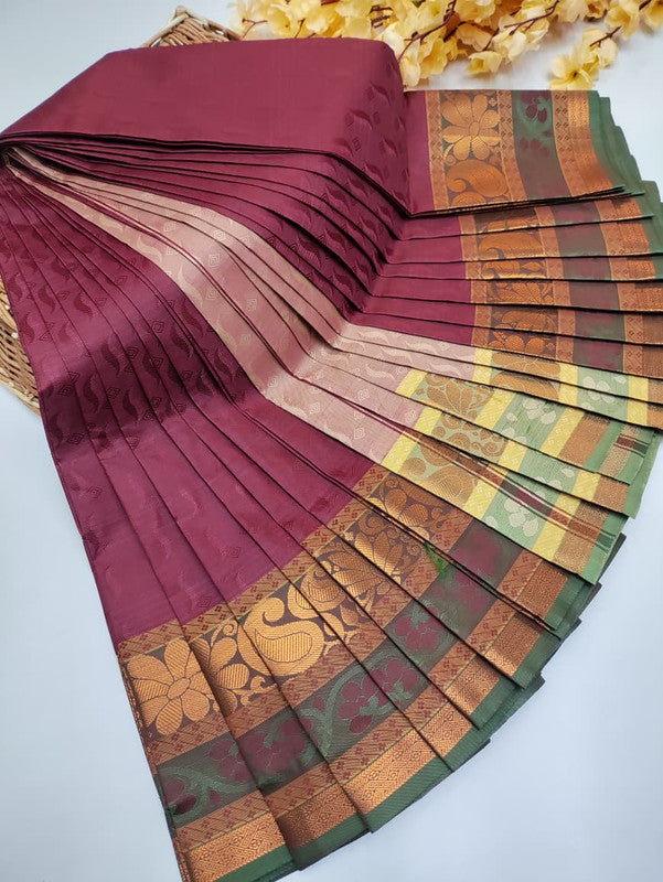 Premium Poontamil Soft Silk Saree with Jacquard Blouse for Festival Wear