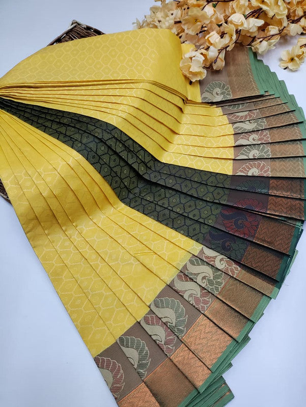 Premium Poontamil Soft Silk Saree with Jacquard Blouse for Festival Wear