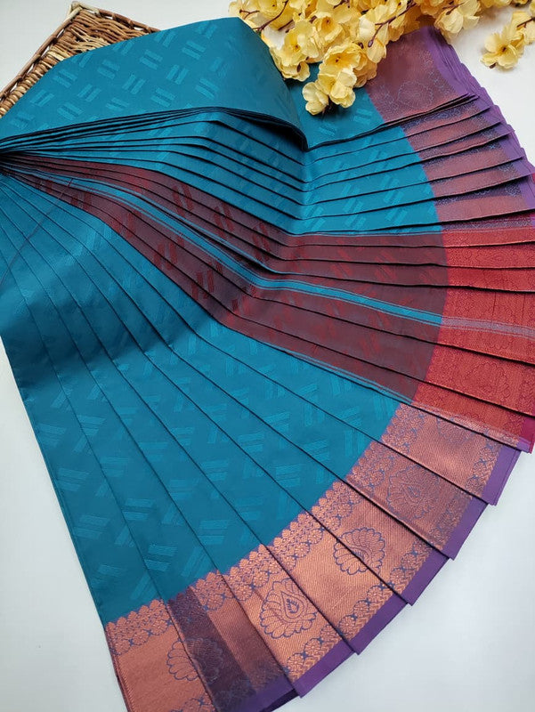 Premium Poontamil Soft Silk Saree with Jacquard Blouse for Festival Wear