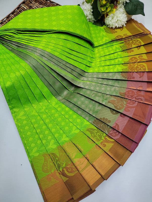 Premium Poontamil Soft Silk Saree with Jacquard Blouse for Festival Wear