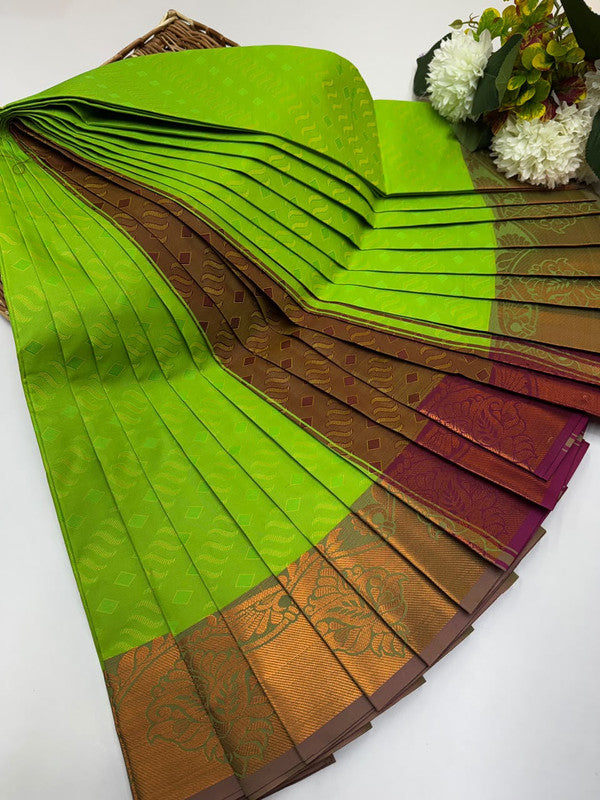 Premium Poontamil Soft Silk Saree with Jacquard Blouse for Festival Wear