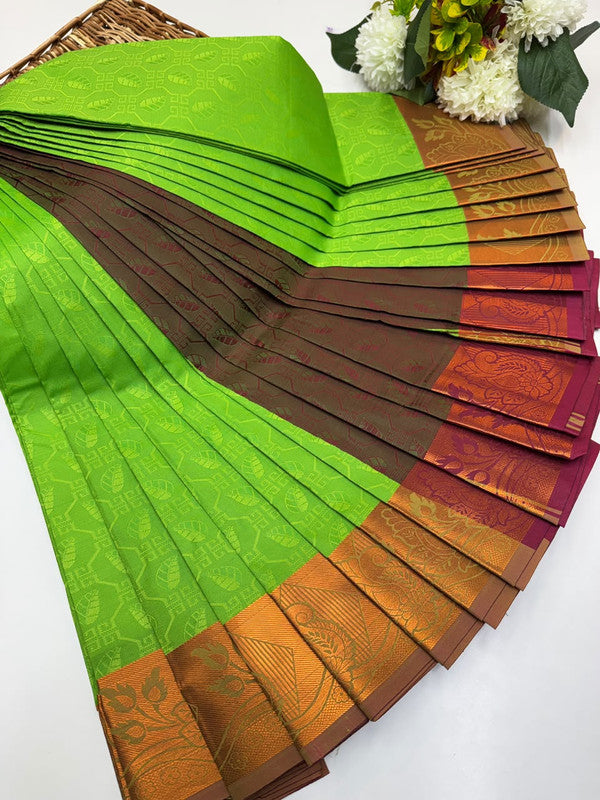 Premium Poontamil Soft Silk Saree with Jacquard Blouse for Festival Wear
