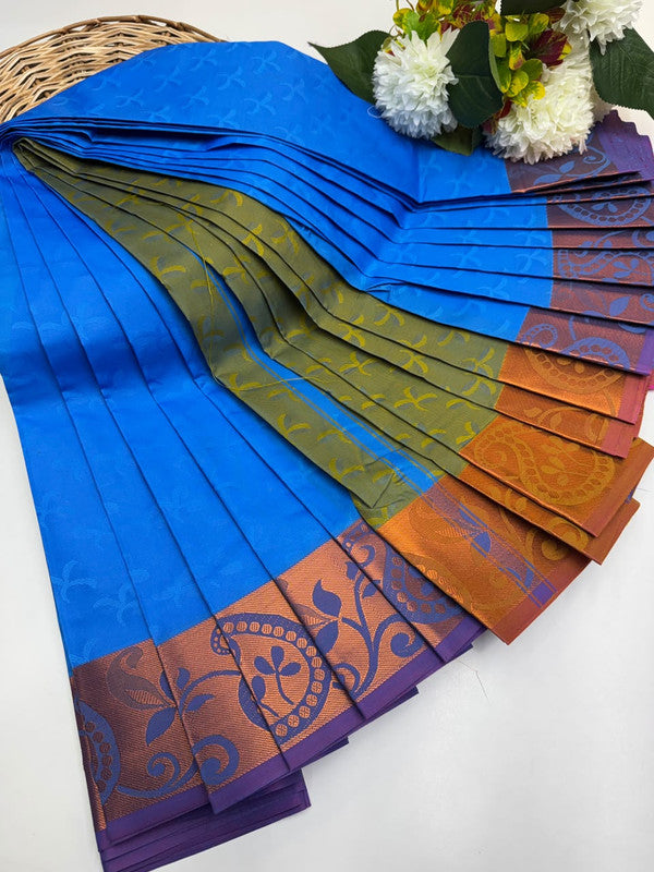 Premium Poontamil Soft Silk Saree with Jacquard Blouse for Festival Wear