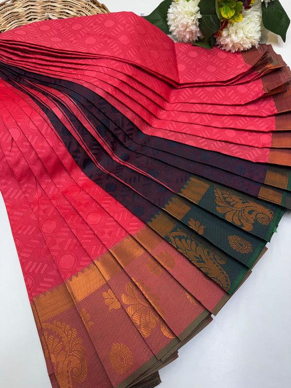 Premium Poontamil Soft Silk Saree with Jacquard Blouse for Festival Wear