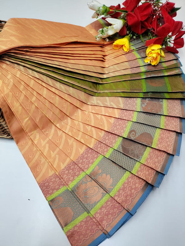 Premium Poontamil Soft Silk Saree with Jacquard Blouse for Festival Wear