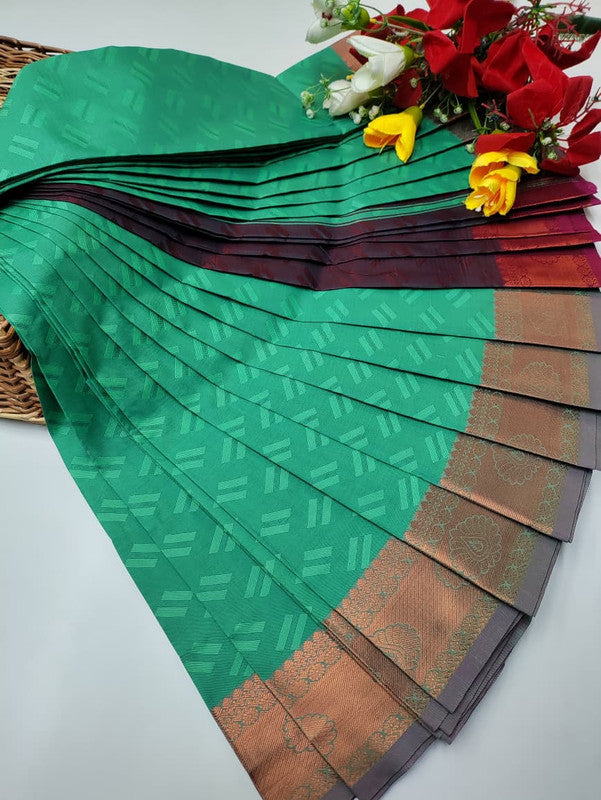 Premium Poontamil Soft Silk Saree with Jacquard Blouse for Festival Wear
