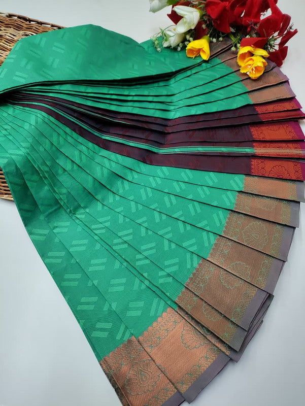 Premium Poontamil Soft Silk Saree with Jacquard Blouse for Festival Wear