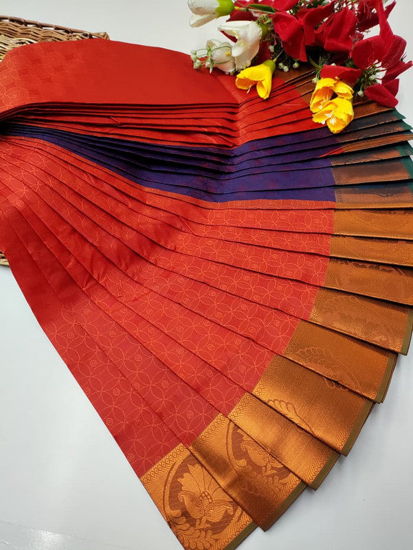 Premium Poontamil Soft Silk Saree with Jacquard Blouse for Festival Wear
