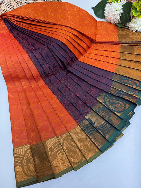 Premium Poontamil Soft Silk Saree with Jacquard Blouse for Festival Wear