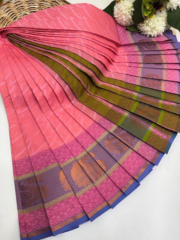 Premium Poontamil Soft Silk Saree with Jacquard Blouse for Festival Wear