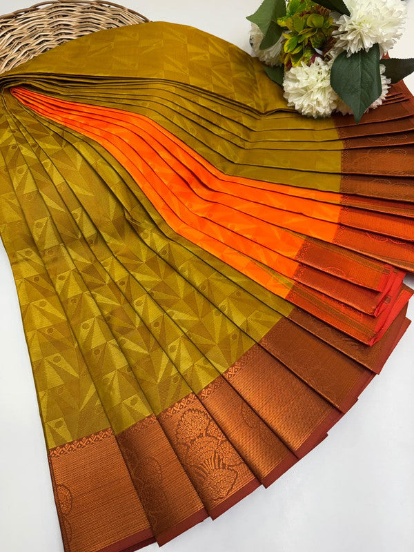 Premium Poontamil Soft Silk Saree with Jacquard Blouse for Festival Wear