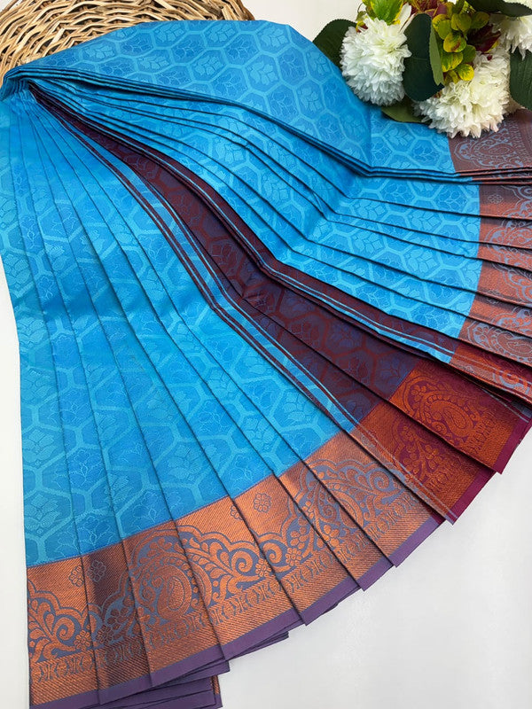 Premium Poontamil Soft Silk Saree with Jacquard Blouse for Festival Wear