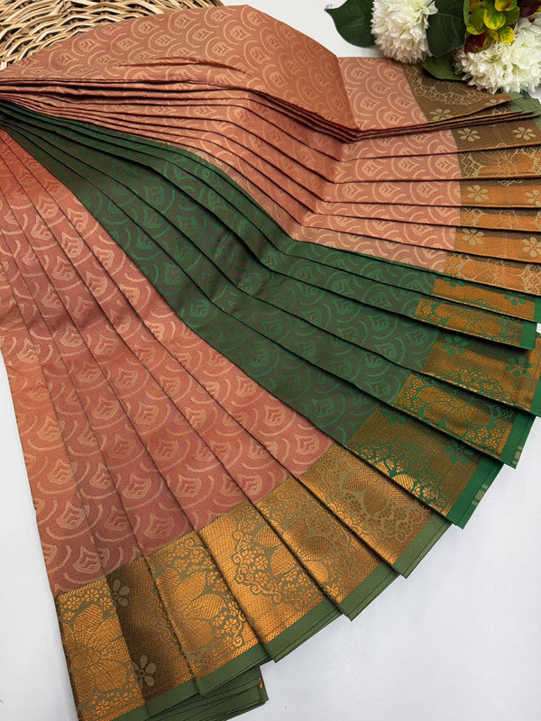 Premium Poontamil Soft Silk Saree with Jacquard Blouse for Festival Wear