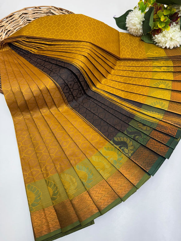 Premium Poontamil Soft Silk Saree with Jacquard Blouse for Festival Wear
