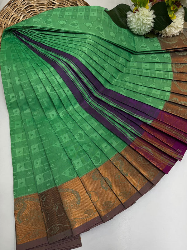 Premium Poontamil Soft Silk Saree with Jacquard Blouse for Festival Wear