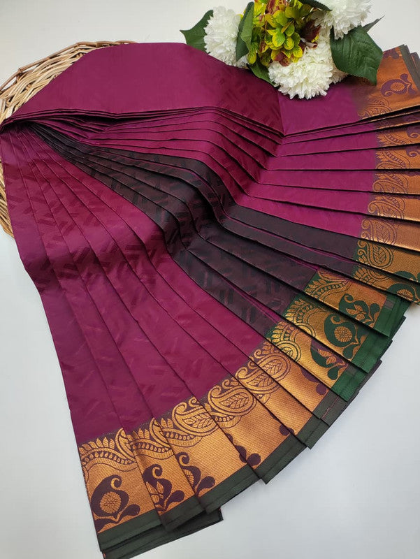Premium Poontamil Soft Silk Saree with Jacquard Blouse for Festival Wear