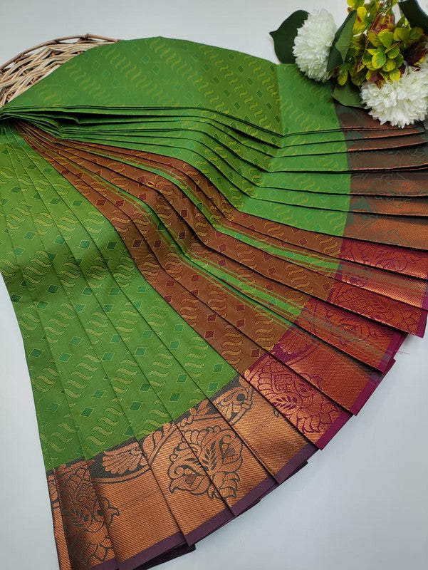 Premium Poontamil Soft Silk Saree with Jacquard Blouse for Festival Wear