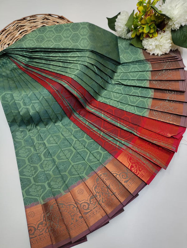 Premium Poontamil Soft Silk Saree with Jacquard Blouse for Festival Wear