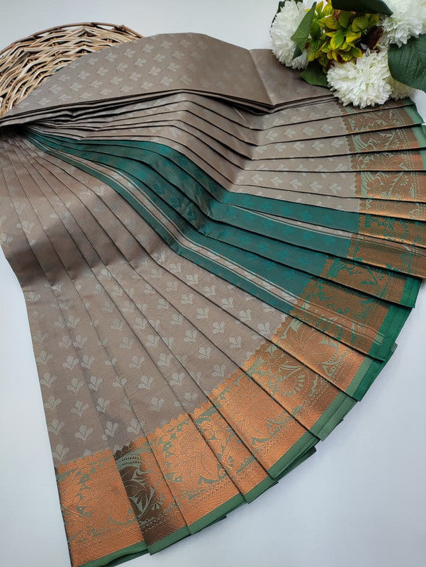Premium Poontamil Soft Silk Saree with Jacquard Blouse for Festival Wear