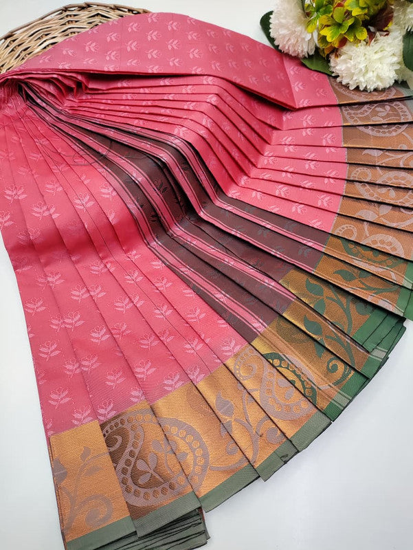 Premium Poontamil Soft Silk Saree with Jacquard Blouse for Festival Wear
