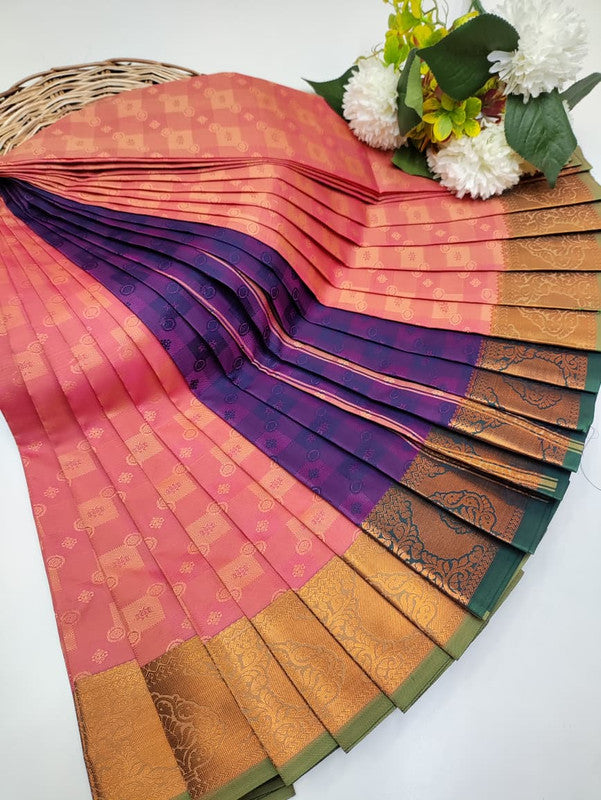 Premium Poontamil Soft Silk Saree with Jacquard Blouse for Festival Wear