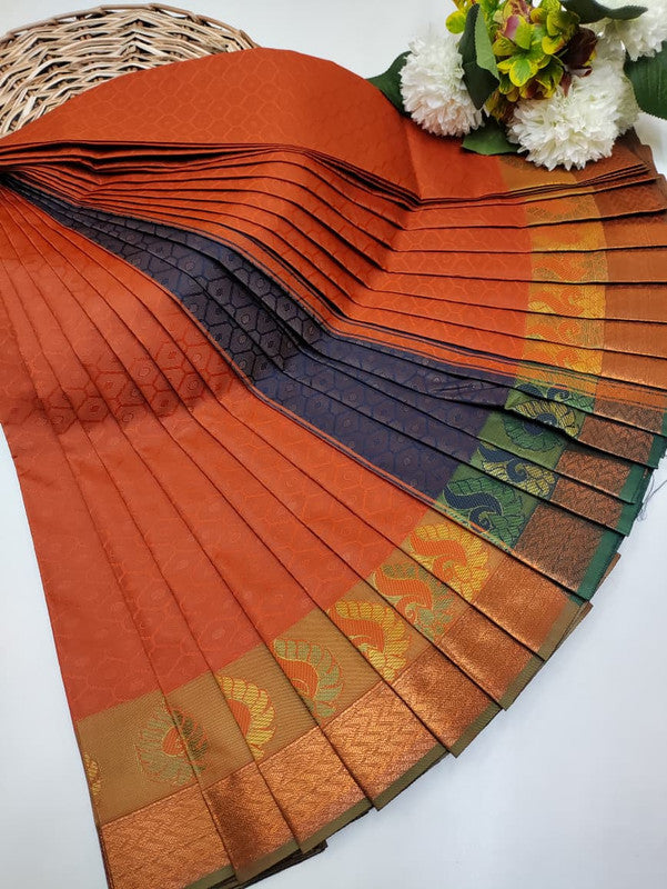 Premium Poontamil Soft Silk Saree with Jacquard Blouse for Festival Wear