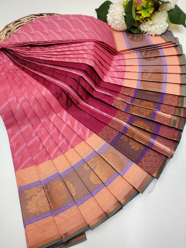 Premium Poontamil Soft Silk Saree with Jacquard Blouse for Festival Wear