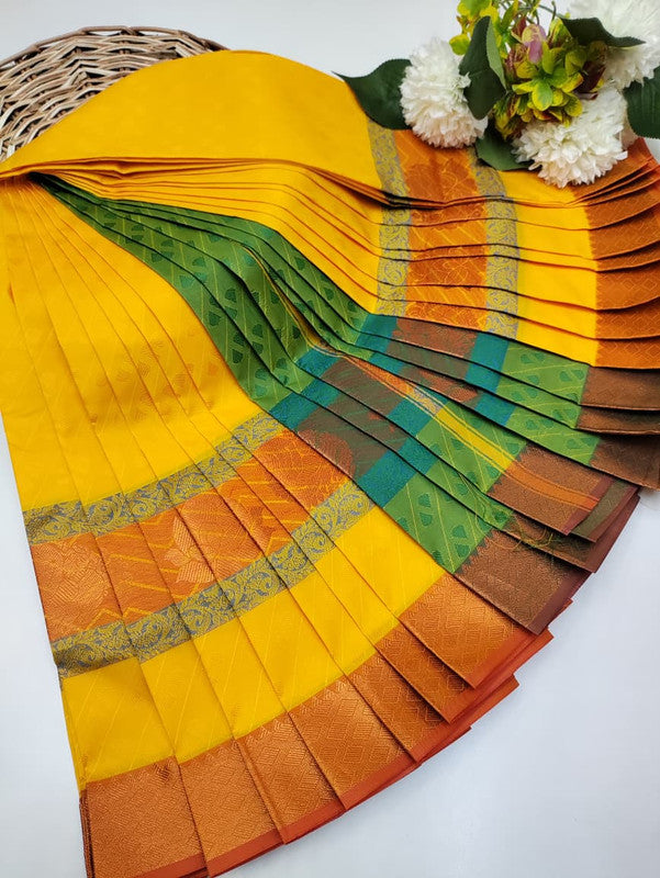 Premium Poontamil Soft Silk Saree with Jacquard Blouse for Festival Wear