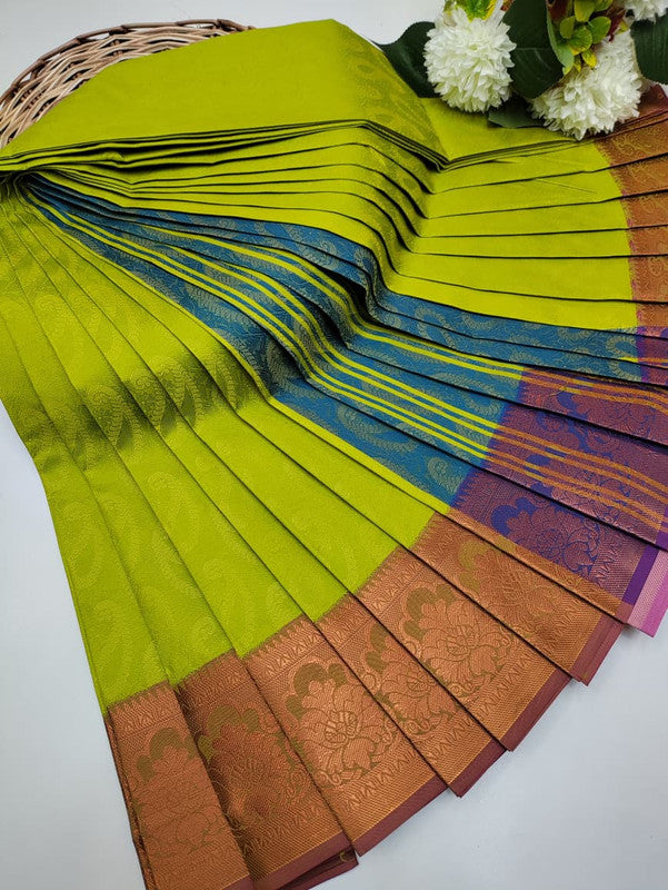 Premium Poontamil Soft Silk Saree with Jacquard Blouse for Festival Wear