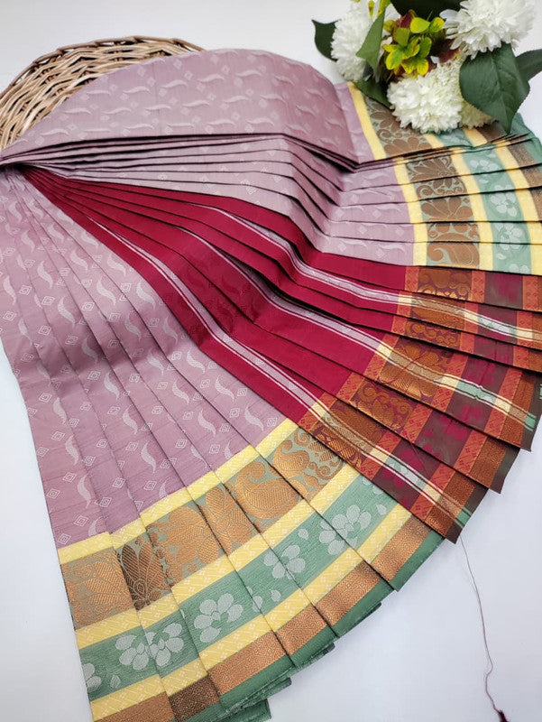 Premium Poontamil Soft Silk Saree with Jacquard Blouse for Festival Wear