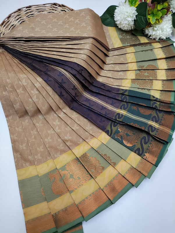 Premium Poontamil Soft Silk Saree with Jacquard Blouse for Festival Wear