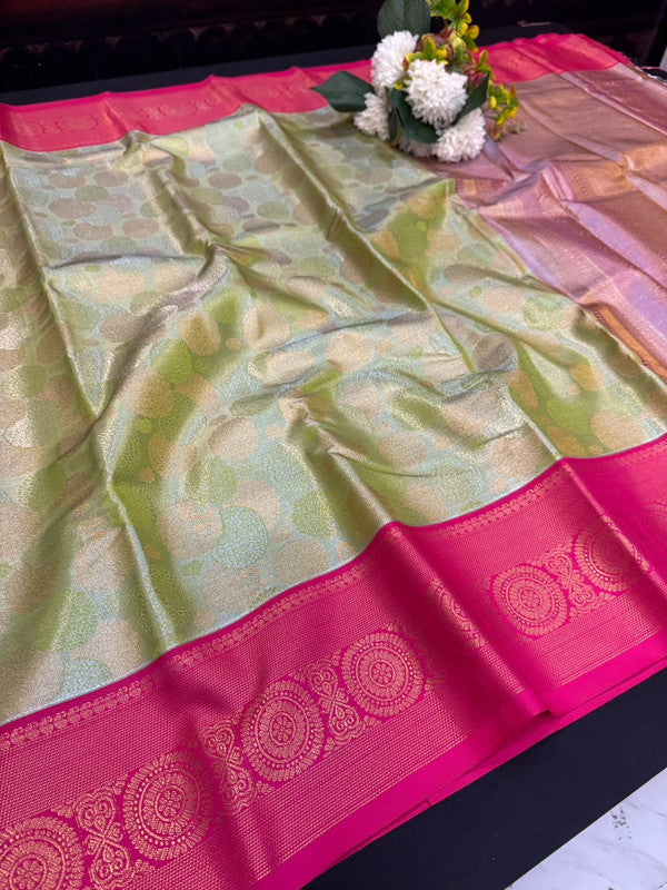 Offer Semi Silk Mild Damage Saree for Party Wear