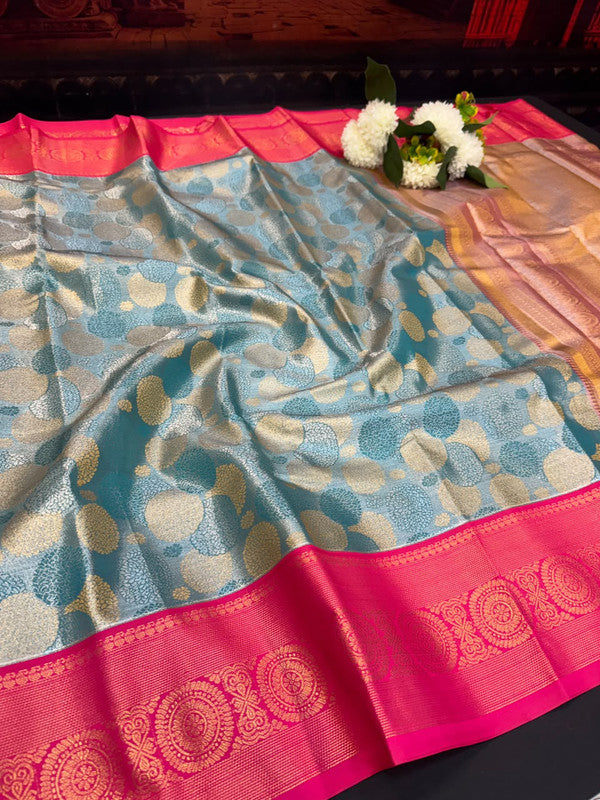 Offer Semi Silk Mild Damage Saree for Party Wear
