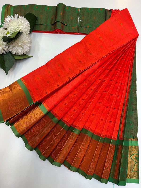 Premium bridal saree in bridal soft silk type fabric with zari work