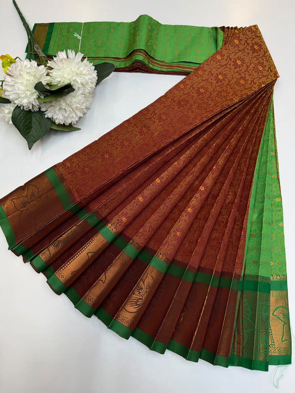 Premium bridal saree in bridal soft silk type fabric with zari work