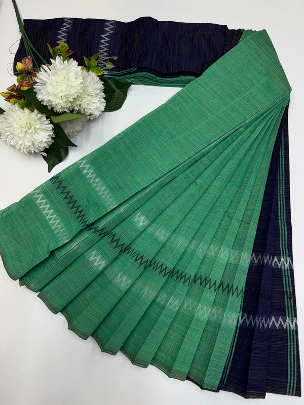 Dyed Cotton Saree | Zari Border & Plain Blouse | DC20