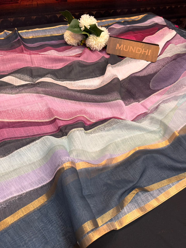 Rupam Digital Fancy Saree in premium fancy fabric for party wear