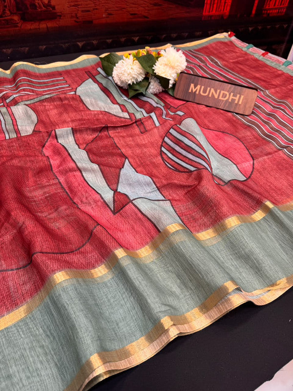 Rupam Digital Fancy Saree in premium fancy fabric for party wear