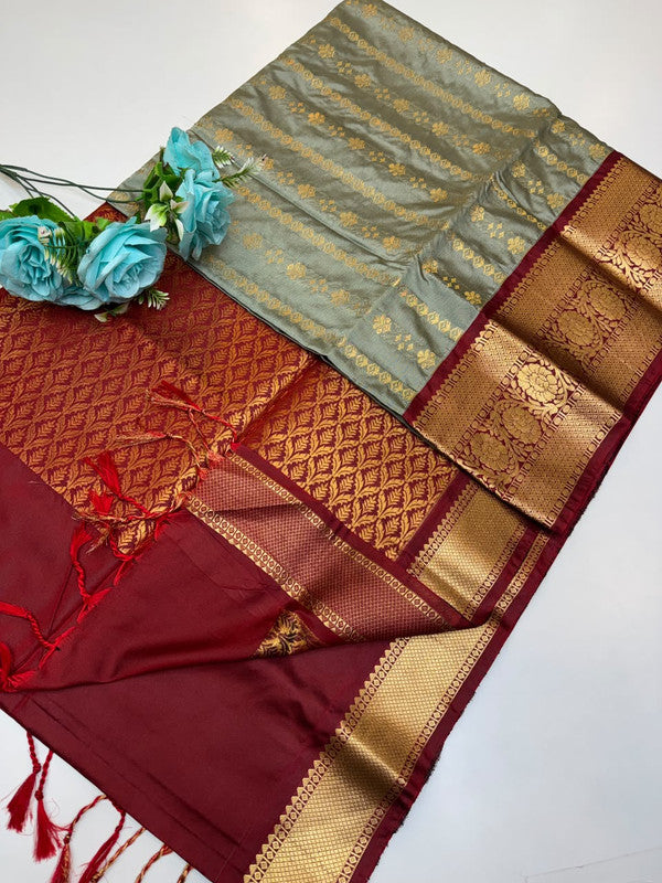 Priyanka Semi Pure Pattu Saree in Semi Silk for women