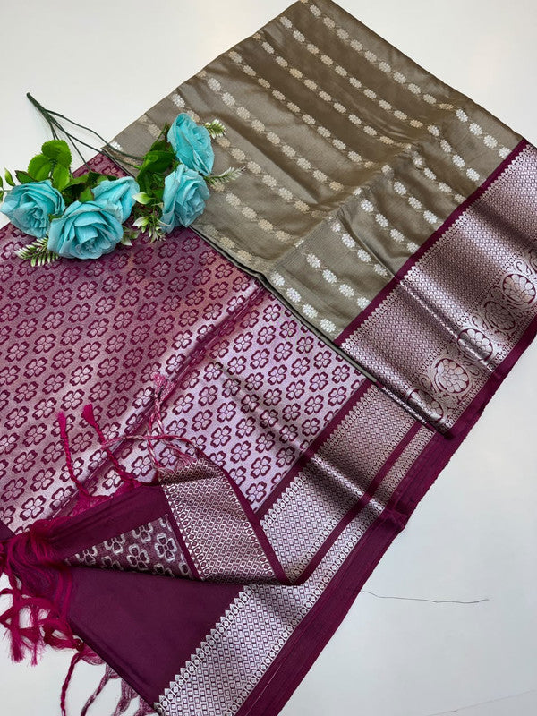 Priyanka Semi Pure Pattu Saree in Semi Silk for women