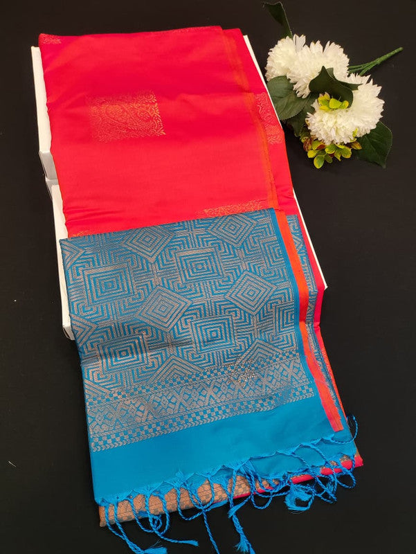 Mehandi Luxury Semi Silk Saree for Party Wear