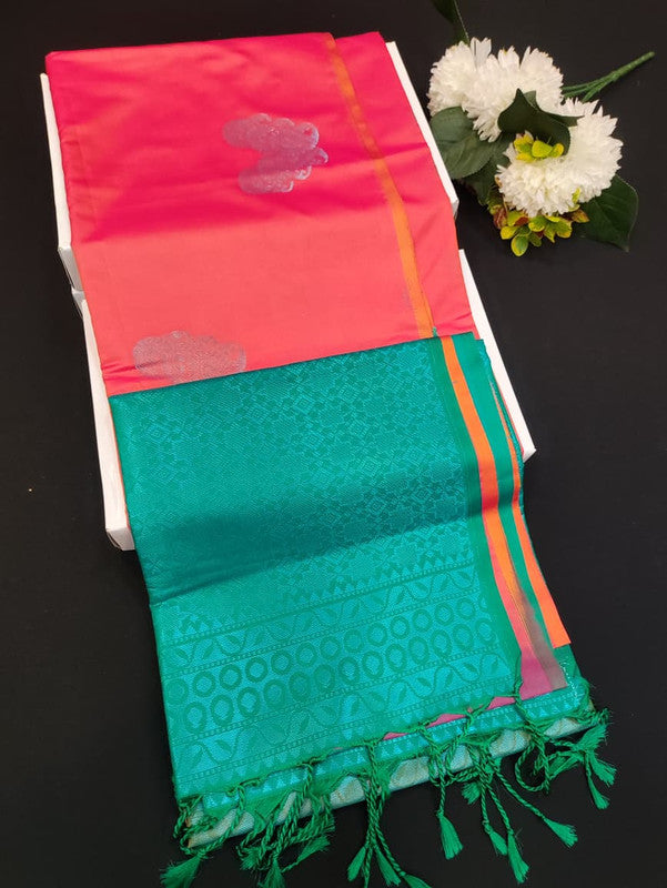 Mehandi Luxury Semi Silk Saree for Party Wear