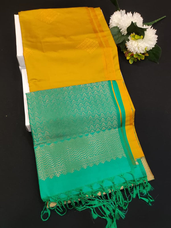 Mehandi Luxury Semi Silk Saree for Party Wear