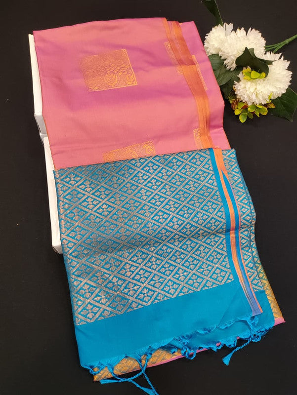 Mehandi Luxury Semi Silk Saree for Party Wear
