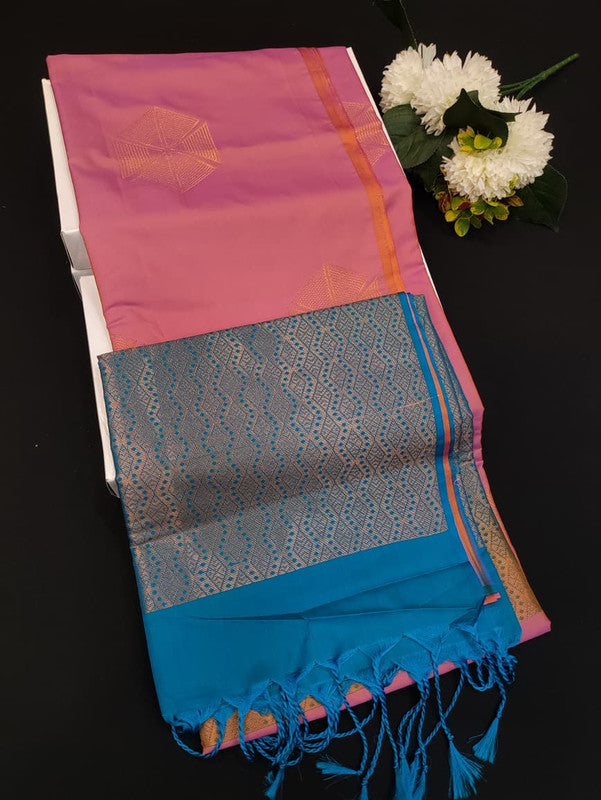 Mehandi Luxury Semi Silk Saree for Party Wear