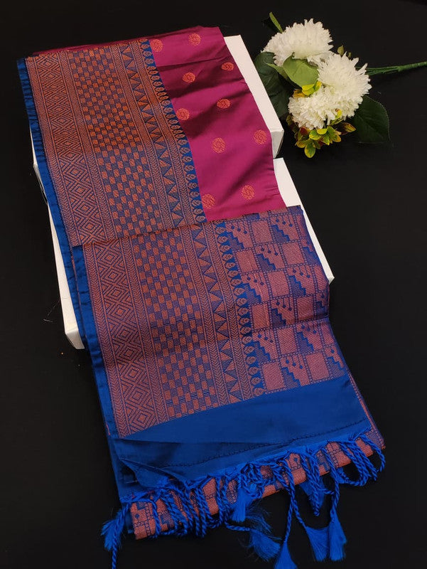 Mehandi Luxury Semi Silk Saree for Party Wear