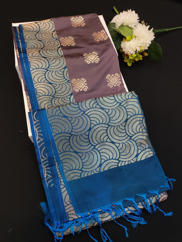 Mehandi Luxury Semi Silk Saree for Party Wear