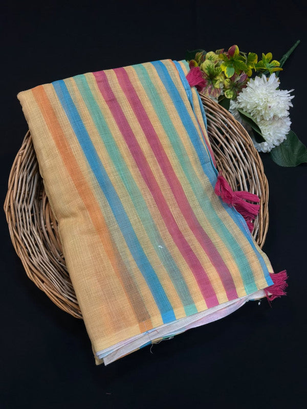 Post Card Cotton Saree in Fancy Cotton for Festival Wear