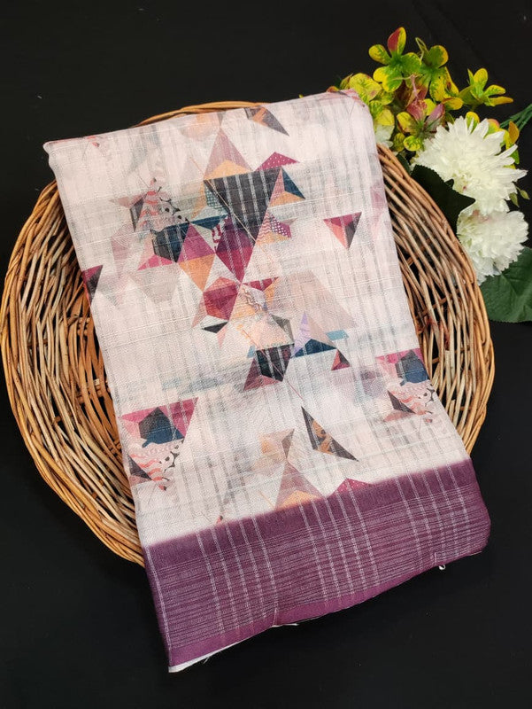 Fancy Saree for Party Wear with Plain Contrast Blouse