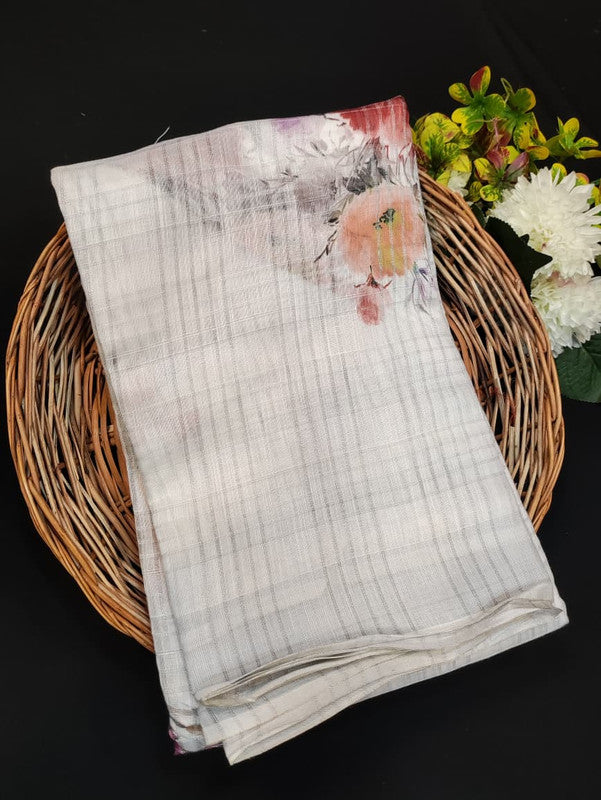 Fancy Saree for Party Wear with Plain Contrast Blouse